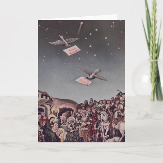 Vintage Weihnachtskarte Feiertagskarte (Vorderseite)