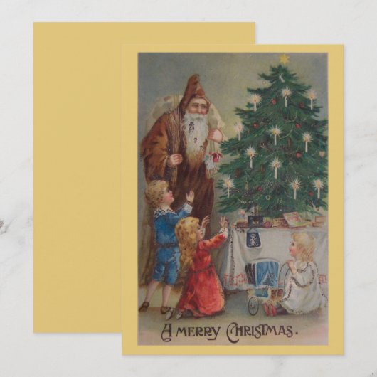 Vintage Weihnachtskarte Feiertagskarte (Vorne/Hinten)