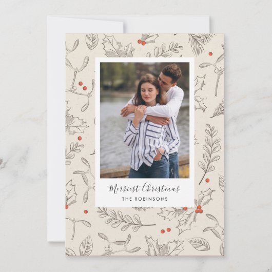 Vintage Weihnachtskarte Feiertagskarte (Vorderseite)