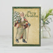Vintage Weihnachtskarte Feiertagskarte (Stehend Vorderseite)