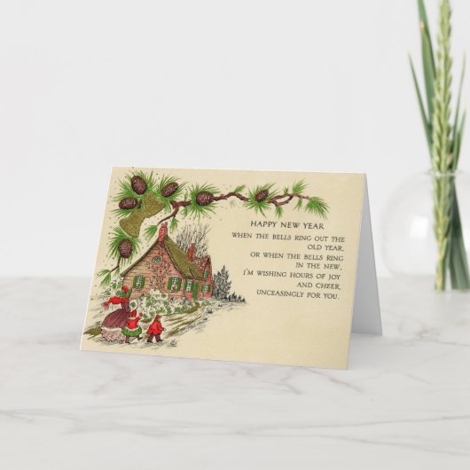 Vintage Weihnachtskarte Feiertagskarte (Vorderseite)