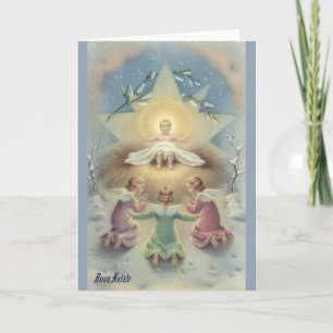 Vintage Weihnachtskarte Feiertagskarte