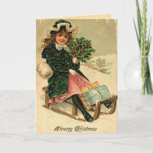 Vintage Weihnachtskarte Feiertagskarte
