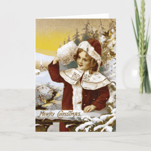 Vintage-Weihnachtskarte Feiertagskarte