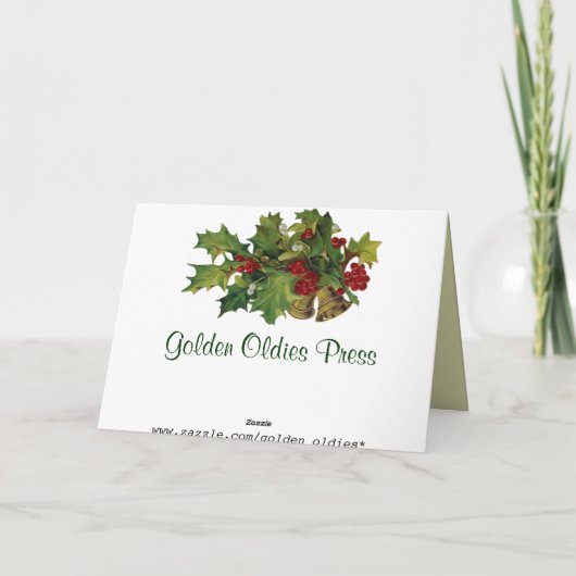 Vintage Weihnachtskarte Feiertagskarte (Rückseite)