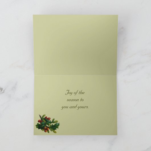 Vintage Weihnachtskarte Feiertagskarte (Innenseite)