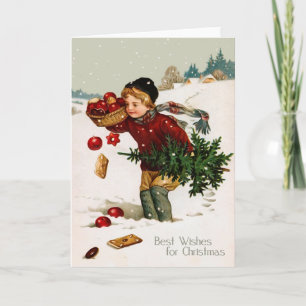 Vintage-Weihnachtskarte Feiertagskarte
