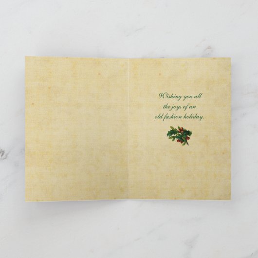 Vintage Weihnachtskarte Feiertagskarte (Innenseite)