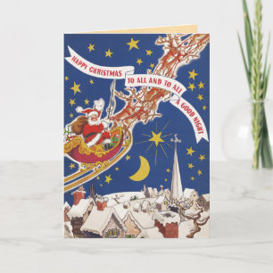 Vintage Weihnachtskarte Feiertagskarte