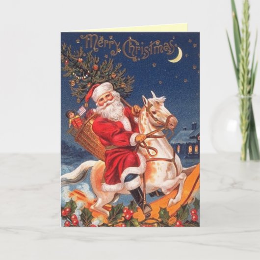 Vintage Weihnachtskarte Feiertagskarte (Vorderseite)