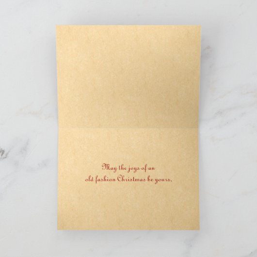 Vintage Weihnachtskarte Feiertagskarte (Innenseite)