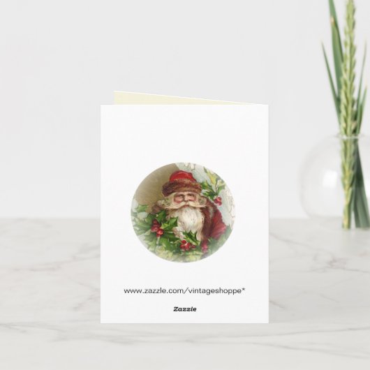 Vintage Weihnachtskarte Feiertagskarte (Rückseite)