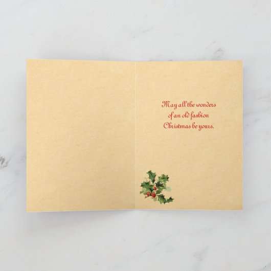 Vintage Weihnachtskarte Feiertagskarte (Innenseite)