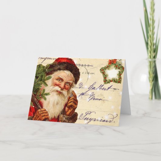 Vintage Weihnachtskarte Feiertagskarte (Vorderseite)