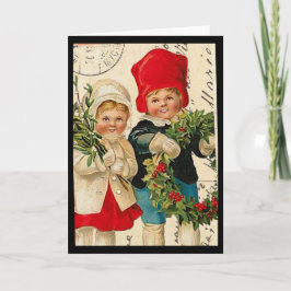 Vintage Weihnachtskarte Feiertagskarte