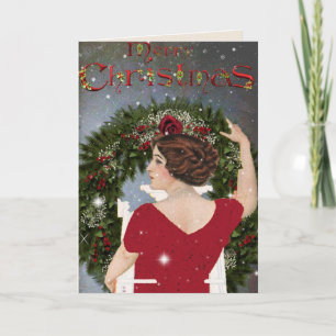 Vintage-Weihnachtskarte Feiertagskarte