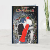 Vintage Weihnachtskarte Feiertagskarte (Vorderseite)