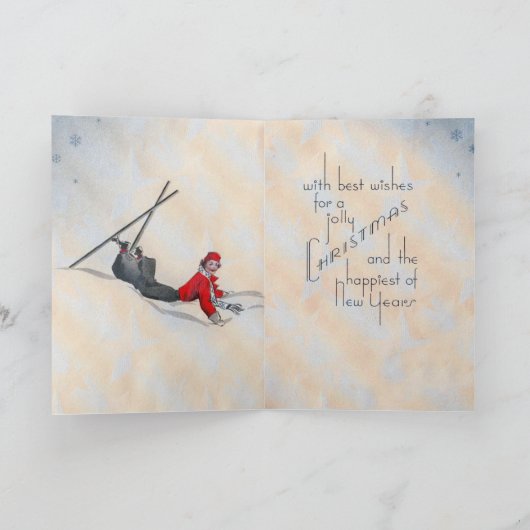 Vintage Weihnachtskarte Feiertagskarte (Innenseite)