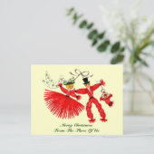 Vintage Weihnachtskarte Feiertagspostkarte (Stehend Vorderseite)