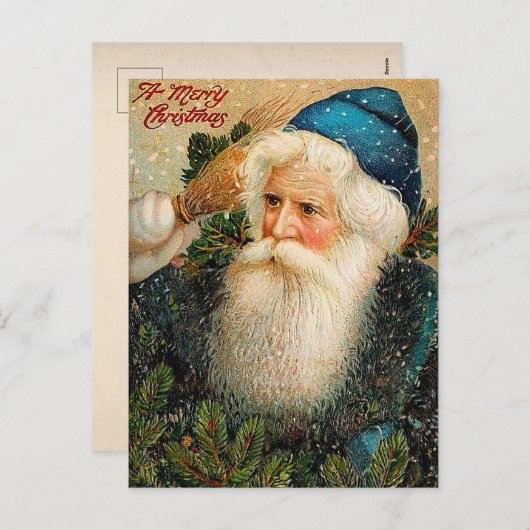 Vintage Weihnachtskarte Feiertagspostkarte (Vorne/Hinten)