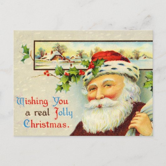 Vintage Weihnachtskarte Feiertagspostkarte (Vorderseite)