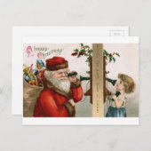 Vintage Weihnachtskarte Feiertagspostkarte (Vorne/Hinten)