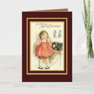 Vintage-Weihnachtskarte Frohe Weihnachten kleines 