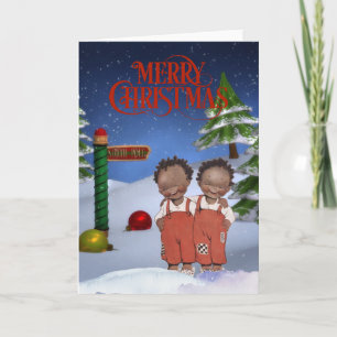 Vintage-Weihnachtskarte für Afroamerikaner Karte