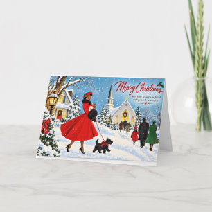 Vintage-Weihnachtskarte für Afroamerikaner Karte