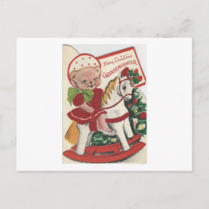 Vintage-Weihnachtskarte für die Enkelin Feiertagspostkarte