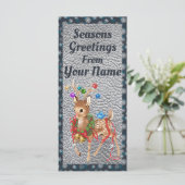 Vintage Weihnachtskarte für Hirsche (Stehend Vorderseite)