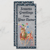 Vintage Weihnachtskarte für Hirsche (Vorne/Hinten)