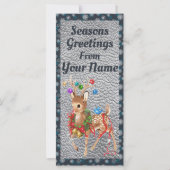 Vintage Weihnachtskarte für Hirsche (Vorderseite)