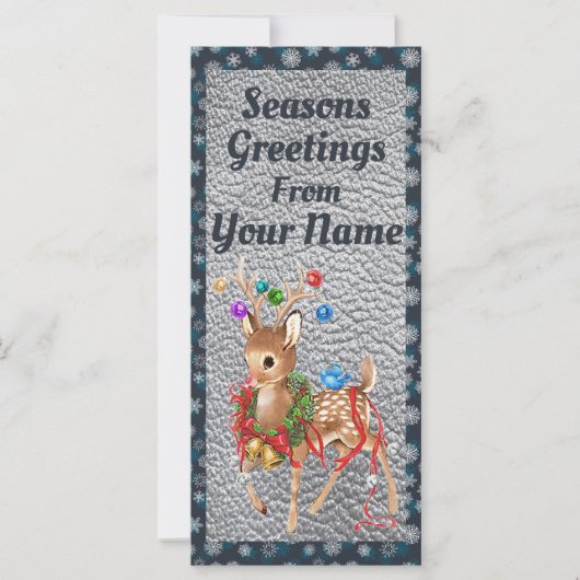 Vintage Weihnachtskarte für Hirsche (Vorderseite)