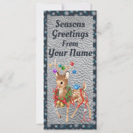 Vintage Weihnachtskarte für Hirsche