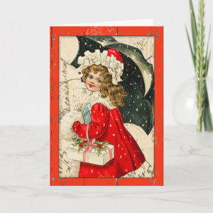 "Vintage Weihnachtskarte für Kinder" Feiertagskarte