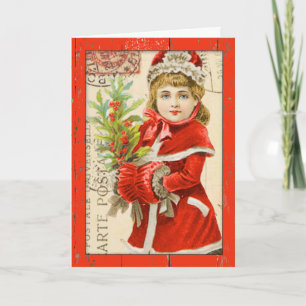 "Vintage Weihnachtskarte für Kinder" Feiertagskarte
