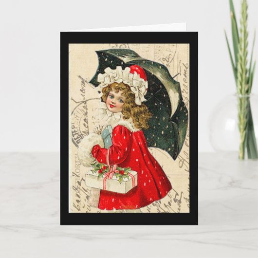 "Vintage Weihnachtskarte für Kinder" Feiertagskarte (Vorderseite)