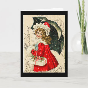 "Vintage Weihnachtskarte für Kinder" Feiertagskarte