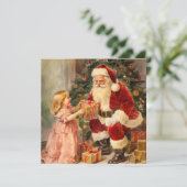 Vintage Weihnachtskarte für Kinder Karte (Stehend Vorderseite)