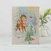 Vintage Weihnachtskarte für Kleinkinder (Stehend Vorderseite)