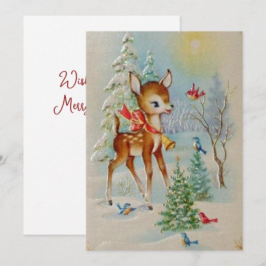 Vintage Weihnachtskarte für Kleinkinder (Vorne/Hinten)