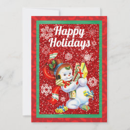 Vintage Weihnachtskarte für Schneemann