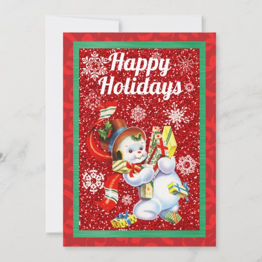 Vintage Weihnachtskarte für Schneemann (Vorderseite)