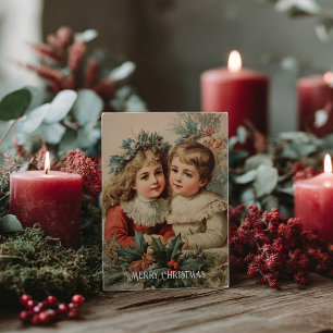 Vintage-Weihnachtskarte im viktorianischen Stil Postkarte