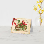 Vintage Weihnachtskarte Karte (Gelbe Blume)