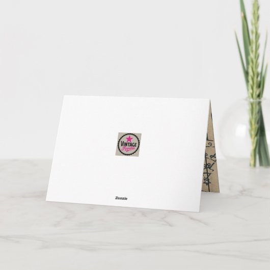 Vintage Weihnachtskarte Karte (Rückseite)