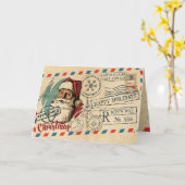 Vintage Weihnachtskarte Karte (Gelbe Blume)