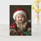 Vintage Weihnachtskarte Karte (Gelbe Blume)