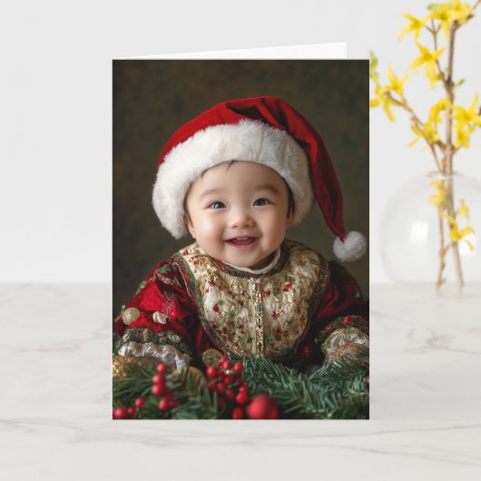 Vintage Weihnachtskarte Karte (Gelbe Blume)